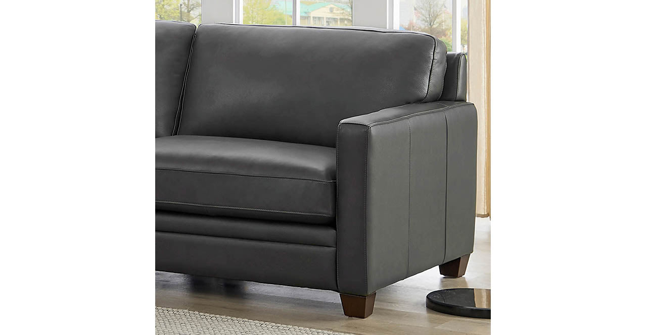 Naples Leather Sectional Collection, Quartz